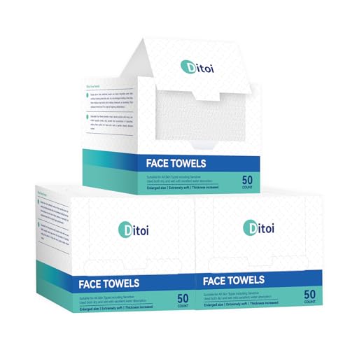 Disposable Face Towels XXL 150 pcs Soft Deep-Cleansing Makeup Remover & Exfoliating Cloths