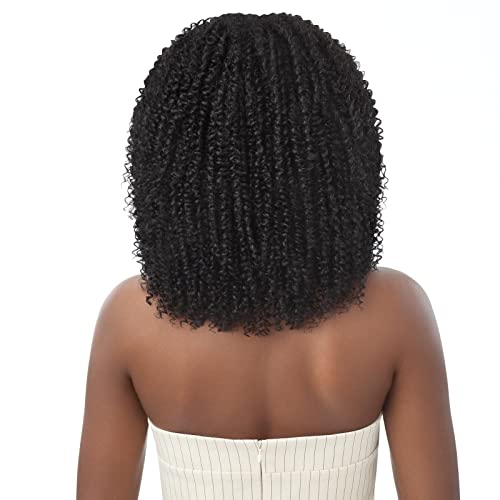 Outre Big Beautiful Human Hair Blend U Part Cap Leave Out Wig - COILY FRO 14 (NBLK)
