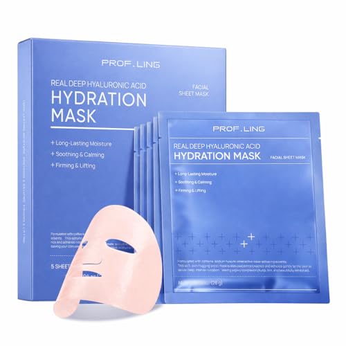 Prof. Ling Full-Spectrum Hyaluronic Acid Face Mask ? Deep Hydrating, Firming & Soothing Sheet Mask for Sensitive Skin, Plumping & Anti-Wrinkle Facial Treatment-5ea