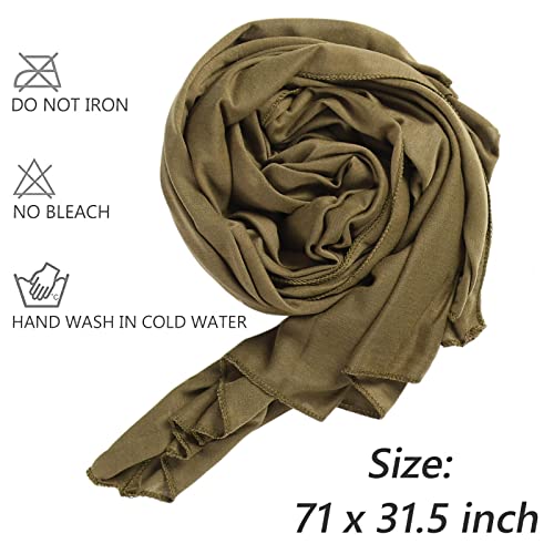 Y6 Black, Army Green, Camel, Turmeric, Coffee, White Head Wrap Set - Soft Breathable Turbans for Women