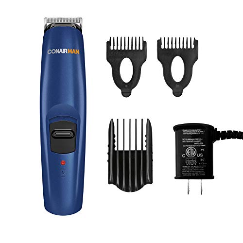 ConairMAN Beard Trimmer for Men Includes Nose and Ear Hair Trimmer and with 5-Position Comb Attachment, 5 piece Men's Grooming Kit, Battery Operated