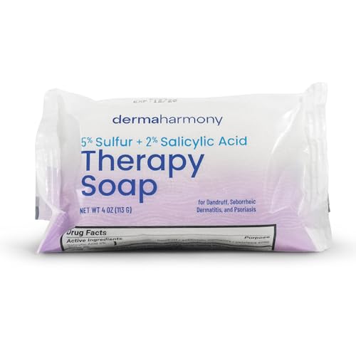 Unscented DermaHarmony 5% Sulfur & 2% Salicylic Acid Bar Soap 4 oz - 5 Pack