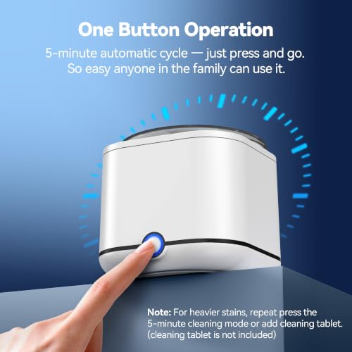 Miorcols Ultrasonic Retainer & Jewelry Cleaner 48kHz 7.8OZ Dental & Jewelry Cleaning Pod