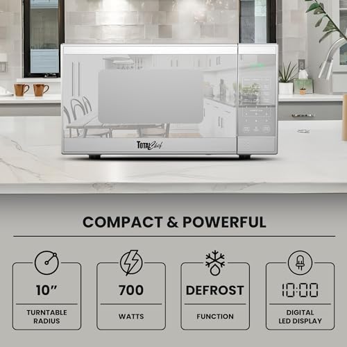 Compact 0.7 Cu Ft Microwave Oven 700W with Pre-Set Cooking Functions