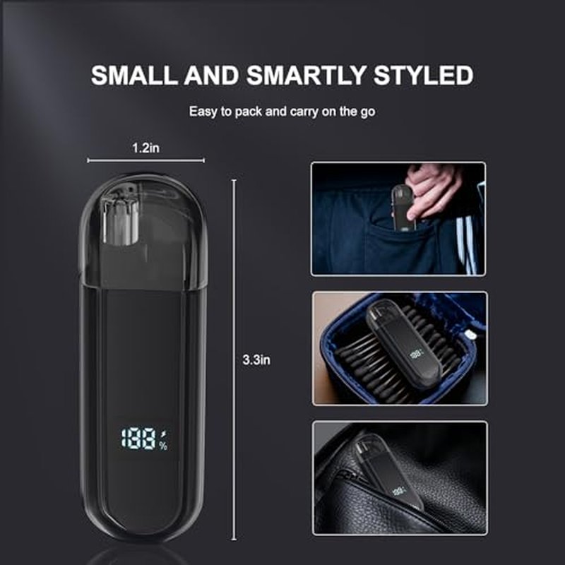 2026 Professional Ear and Nose Hair Trimmer, IPX7 Waterproof USB Rechargeable for Men & Women - Painless Quiet Electric Trimmer, Travel-Friendly, Easy to Clean Dual Edge Blades (Black)