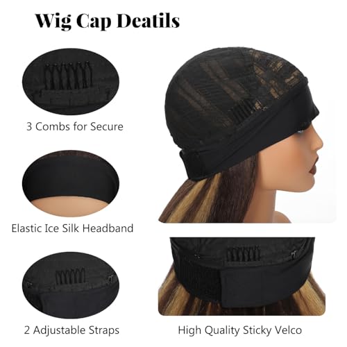 4/27 Highlights Kinky Straight Headband Wig 28 Inch Afro Yaki Synthetic Hair for Black Women - Natural Look & Lightweight - Variation of THIS listing