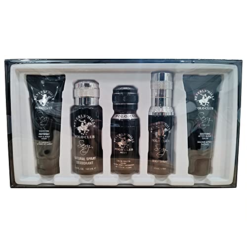 Men's Grooming Gift Set with Lemon Scent Cologne & Body Care - 5 Pieces