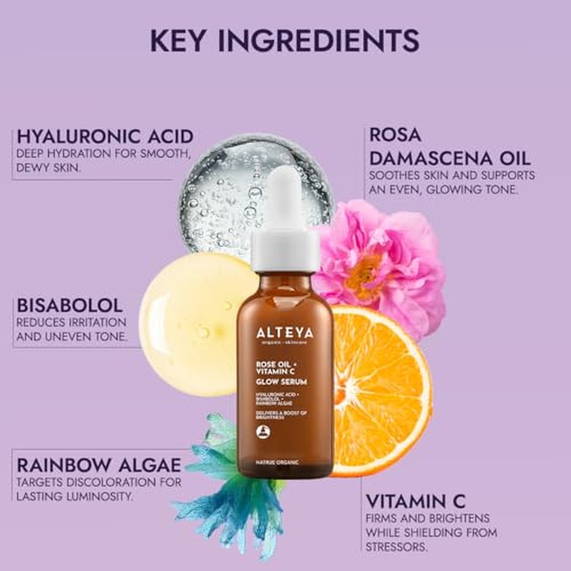 Alteya Organics Luminous Rose Iridescent Light Serum 1Fl Oz/ 30mL