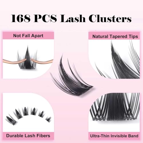 Fairy Lash Kit - Wispy DIY False Eyelash Clusters for Beginners, 8-20mm Mixed