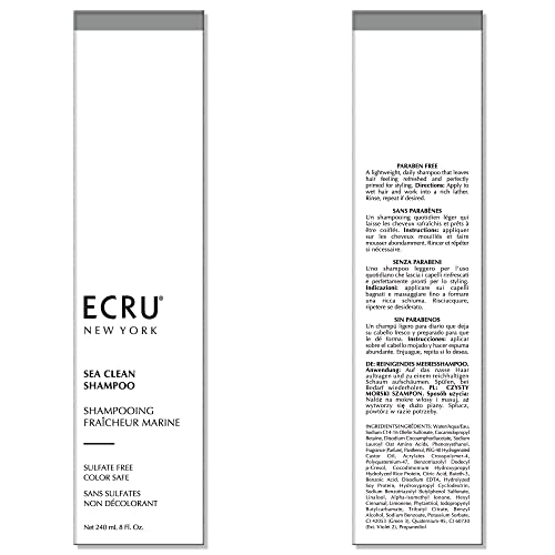 ECRU NEW YORK Sea Clean Sulfate-Free Shampoo, 8 Fl Oz - Color Safe, Gentle Cleansing