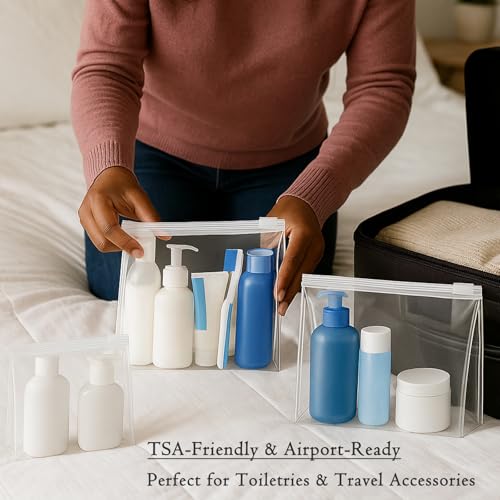 Transparent 5.9" Mini Clear Makeup Bags - 80 Pack Water-Resistant Cosmetic Pouches with Zipper, TSA Approved Travel Organizer