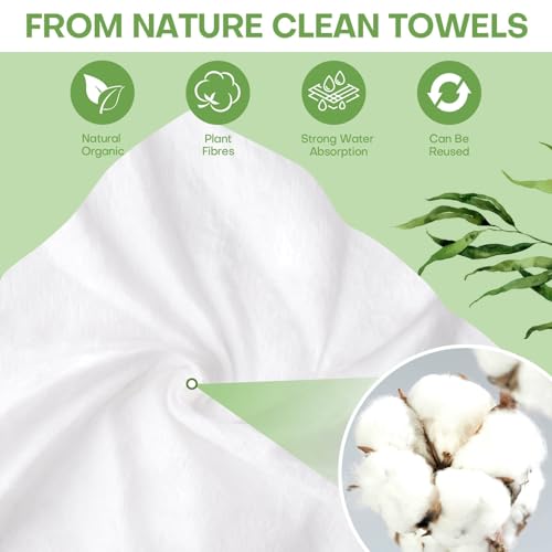 Disposable Face Compressed Towels Tablets 500 Pcs - White, Thick & Eco-Friendly, Reusable Travel Towels
