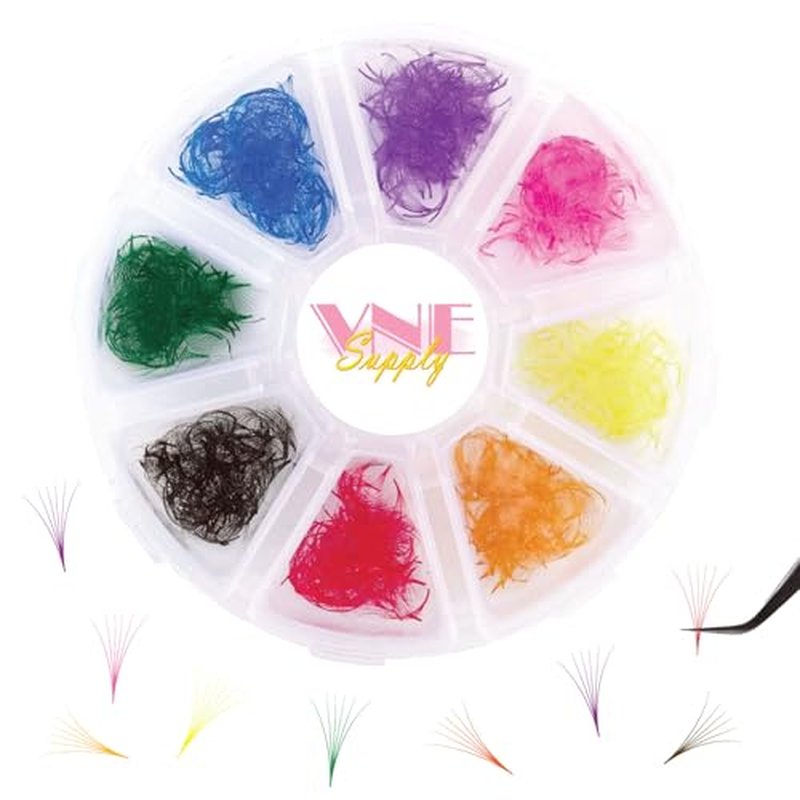 1000 pcs Mixed colorful lash extensions | premade volume lash extensions | premade mega volume fans | colored lash extension | russian volume eyelash extensions. 6D and 8D