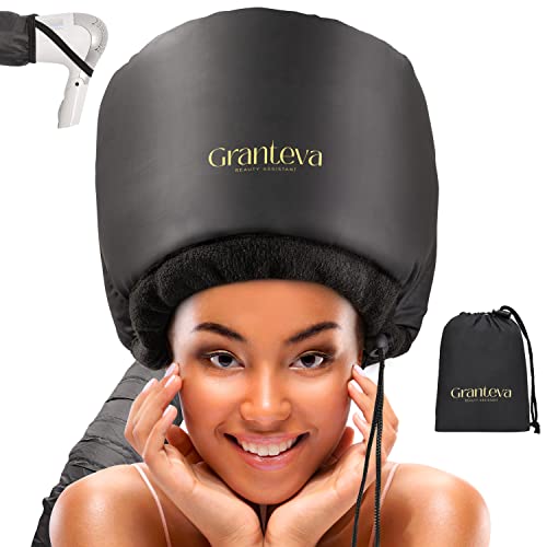 Hooded Hair Dryer with Headband - Diffuser Cap for Curly Hair, Faster Drying