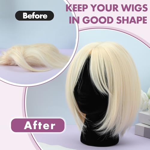 6 Pcs 11 Inch Black Foam Mannequin Heads for Wigs Display & Styling with Pins - Variation of THIS listing