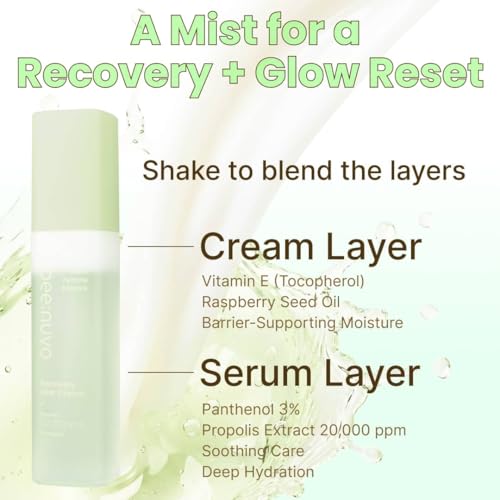Recovery Mist Cream, Propolis 20,000 ppm, Panthenol 3%, Lightweight Hydrating Face Moisturizer, Soothing & Radiant Skin, Korean Skin Care (2.70 fl oz)