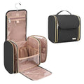 Black Hanging Toiletry & Makeup Bag with Jewelry Organizer - Travel Cosmetic Organizer