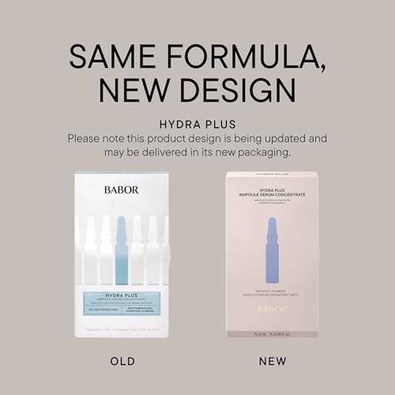 BABOR Hydra Plus Ampoule Concentrate, Moisturizing Skincare Capsule, Hyaluronic Acid Serum, Deeply Nourish to Plump and Smooth Skin, Anti Aging Serum 7 Day Treatment