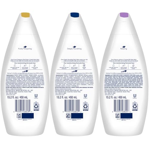 Dove Body Wash 3-Pack - Relaxing Jasmine, Coconut Milk, Shea Butter & Vanilla