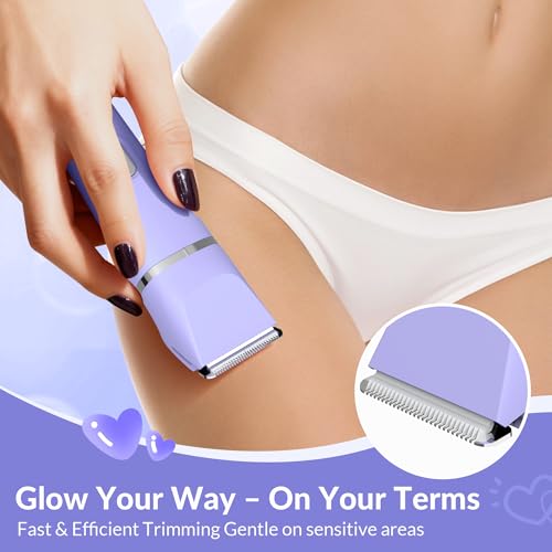 Women’s 5-in-1 Electric Bikini Trimmer Purple – Waterproof Cordless Hair Removal Kit