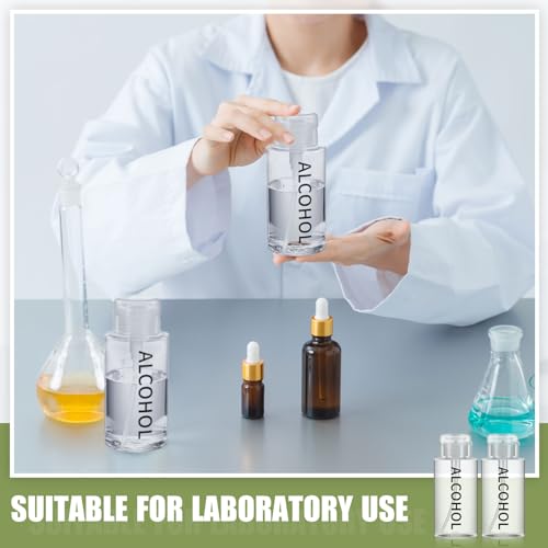 Clear Cap 10 Oz / 300 ml Alcohol Pump Dispenser Bottles - 18 Pack with Push Down
