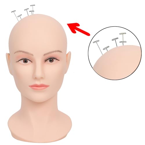 Female Life Size Bald Mannequin Head for Wig Display Cosmetology L70GT-S
