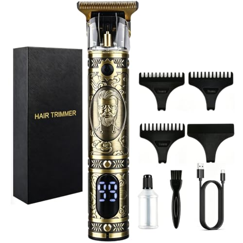Men's Beard Trimmer with Zero Gap T-Blade, Cordless Hair & Beard Grooming Kit
