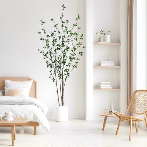 7FT Artificial Citrus Tree - Minimalist Faux Tree with Lifelike Leaves