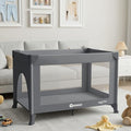 Grey Portable Baby Playard & Travel Crib with Mattress - Foldable, Lightweight & Safe