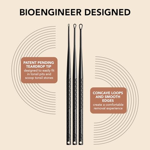 Tonsil Stone Remover Tool Kit - Small, Medium & Large Black - Gentle Painless Tonsil Stones Removal