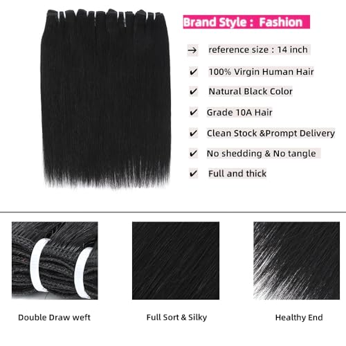 Human Hair Straight Bundles 10 12 Inch Natural Color 4 Pack – Brazilian Virgin Hair