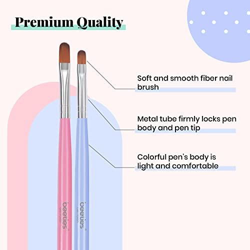 Beetles Gel Nail Brush, 7Pcs Nail Art Brushes, Nail Art Tips Nail Brushes for Nail Art Nail Painting Brush Pen Set for Home and Salon Use Decoration