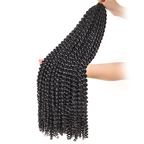 30 Inch Water Wave Passion Twist Hair 7 Packs - Natural Black #1B