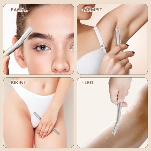 BoxedHome Eyebrow Razor with 11 Blades & Travel Case for Women & Men, Eyebrow Trimmer Shaper, Silver