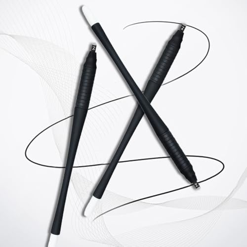 Mellie's Signature Microblading Eyebrow Pen (Pack of 10) - Disposable Microblading Pen with Sterilized Blade, Comfortable Rubber Grip and Pigment Sponge for Flawless Bro (U18 NANO .15mm, Black)