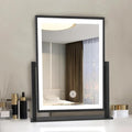 Beelux Vanity Mirror with Lights,15.3" Makeup Mirror with Light Smart Touch Control Dimmable 3 Modes Lighted LED Mirror 360¡ÆRotation Black for Christmas Birthday Thanksgiving Mother's Day