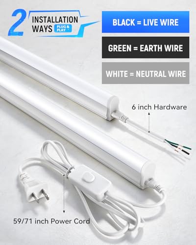 SUNLINKCO 8 Pack 6500K 4FT LED Shop Lights 20W 2300lm Garage & Workshop Lighting