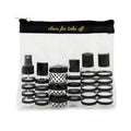 MIAMICA TSA Compliant Travel Bottles and Travel Toiletry Bag ? Includes 12 Pieces ? 7.55" L x 7.4" W x 1.8" D, Clear ? Cute Travel Gifts