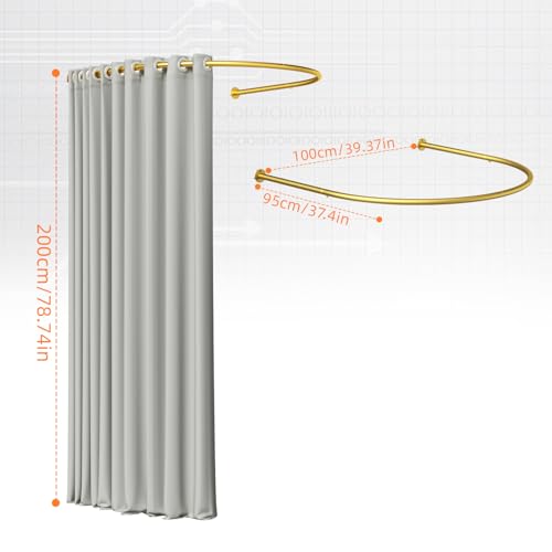 Portable U-Shaped Changing Room Divider for Boutique Privacy - Gray Linen