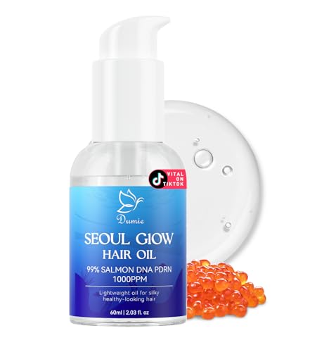 Salmon DNA Hair Oil with Argan & Jojoba for Deep Repair & Shine - Heat Protectant, Frizz Control, Lightweight - 2.03 fl oz