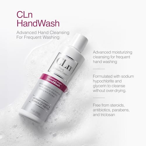 CLn HandWash 8 fl oz | Sensitive Skin Hand Sanitizer with Glycerin, Fragrance-Free