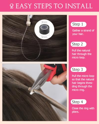 Hetto Microlink Human Hair Extensions Platinum Blonde #60 14 Inch 50g - Variation 1-1-M-#60