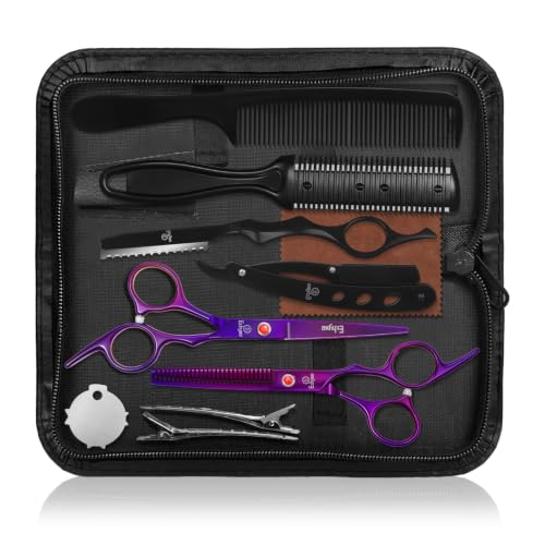 Ethyxe Purple Professional Hair Cutting Scissors Kit with Japanese Steel & Thinning Shears
