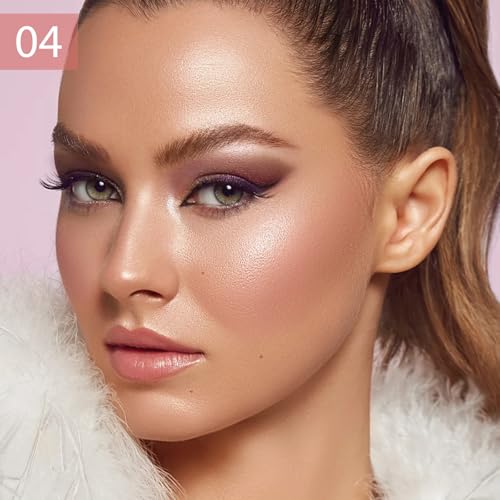 6 Pcs Shimmery Eyeshadow Highlights Pen Set with Brush and Blendable Cream Eye Shadow Stick for Women Eye Makeup Gift