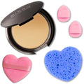 Beetbul Makeup & Exfoliation Kit - Biss? Compact Powder + 1 Medium Velvet Puff + 2 Finger Puffs + 1 Facial Exfoliating Sponge (10 Honey, One Size)
