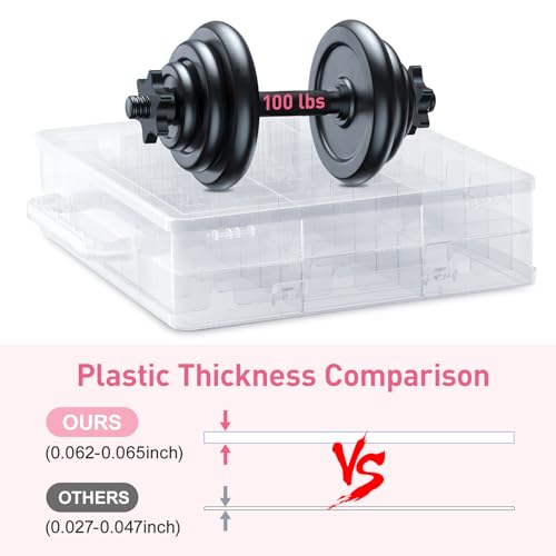 2 Pack Clear Nail Polish Organizer Case with Adjustable Dividers for 48 Bottles