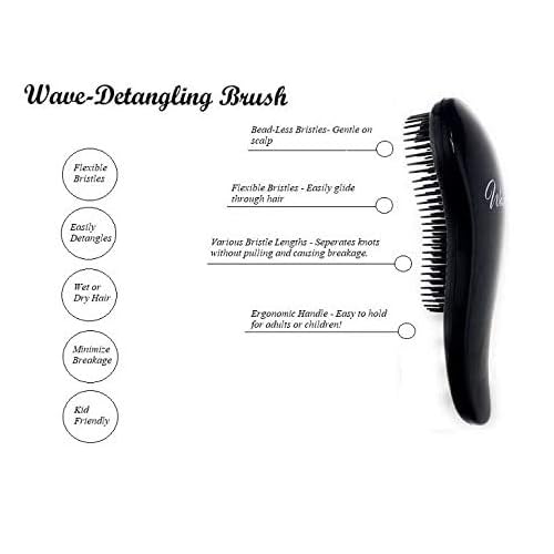 GENTS 5-Piece Hair Detangling Brush Set - Professional Salon Quality Comb & Brush Kit for Men Women - Anti-Static Black Bristles for All Hair Types