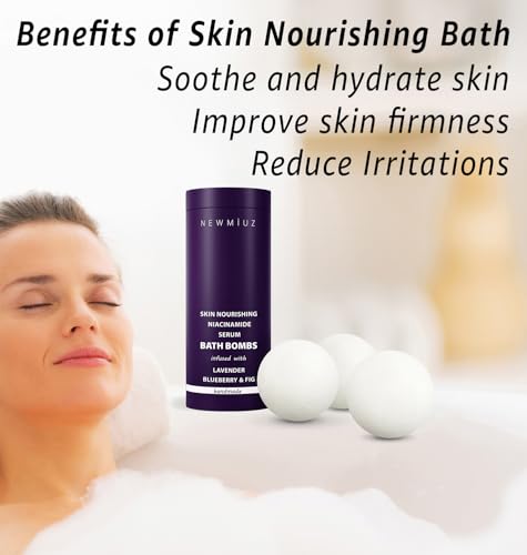 Luxury Lavender & Blueberry Bath Bombs with Niacinamide - Stress Relief & Sensitive Skin Care Set