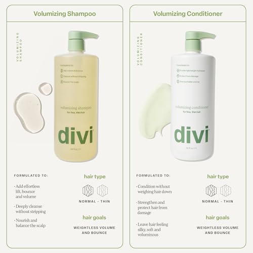 Divi Volumizing Shampoo for Fine Thin Hair 34 fl oz - Postbiotics & Nourishing Formula