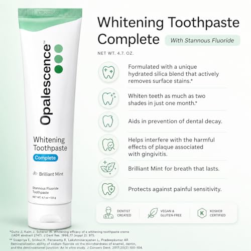 Opalescence Complete 4 in 1 Sensitive Toothpaste Pack of 2 - Whitening Gum Care Fluoride